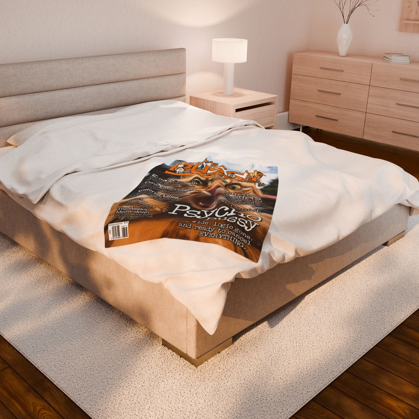 DK230: Today's Pussy... Weekly (Psycho Pussy Edition) - Velveteen Plush Blanket