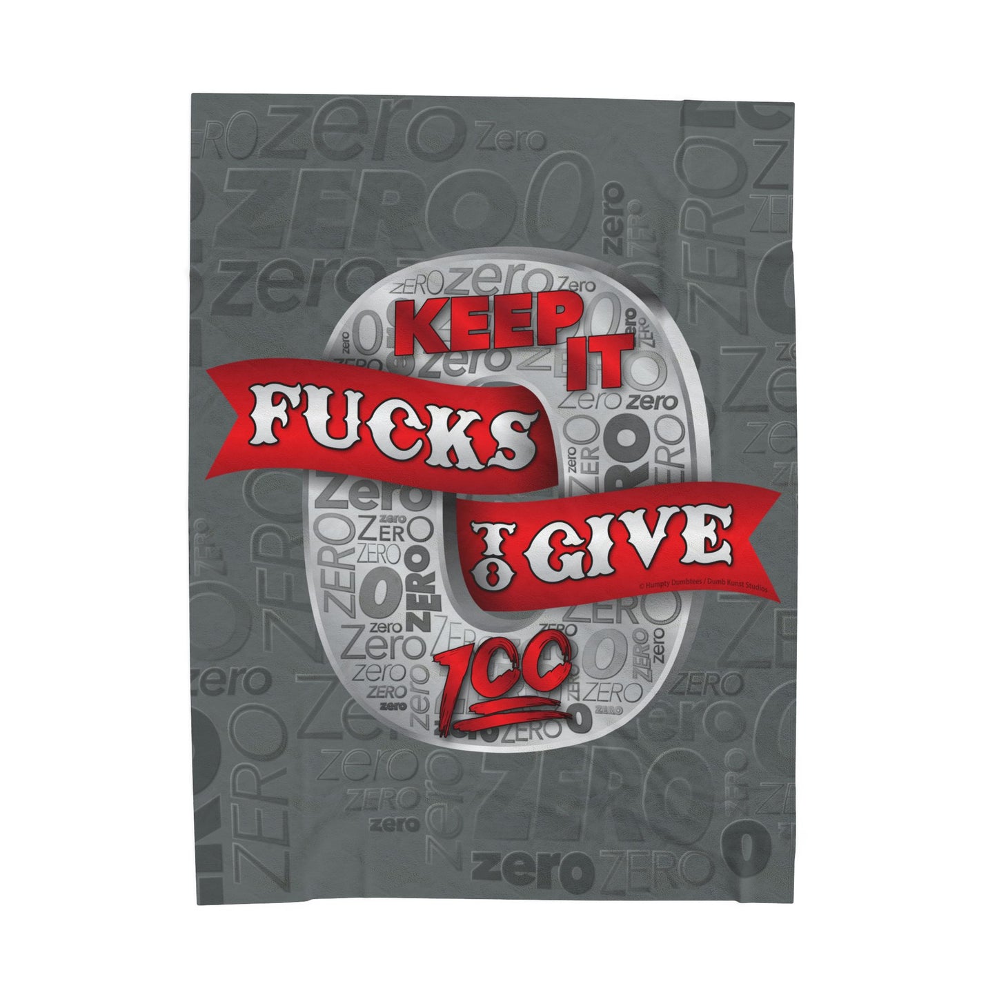 DK100: Zero Fucks To Give (Silver Edition) - Velveteen Plush Blanket
