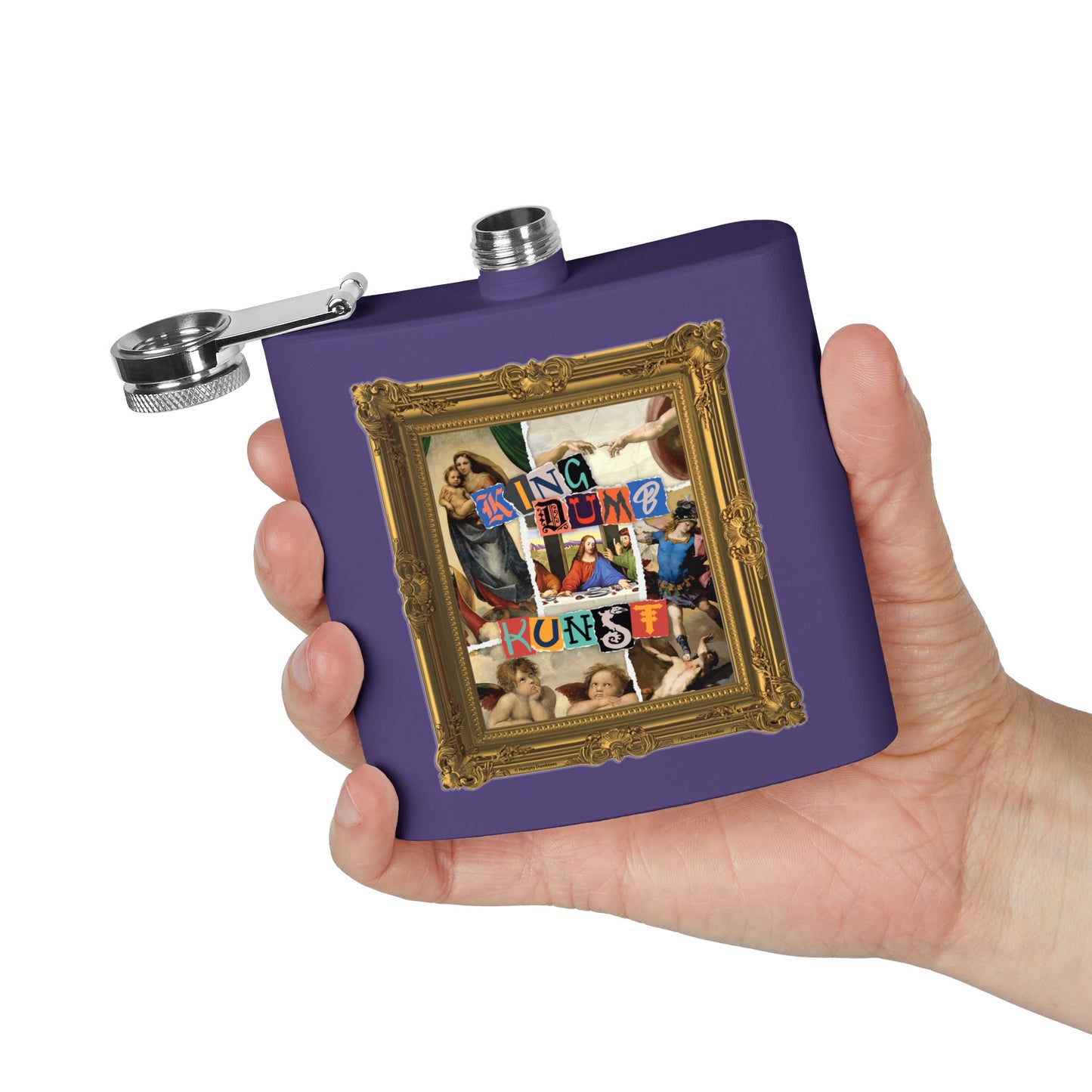 DK169: Kingdumb Kunst - 6oz Stainless Steel Hip Flask