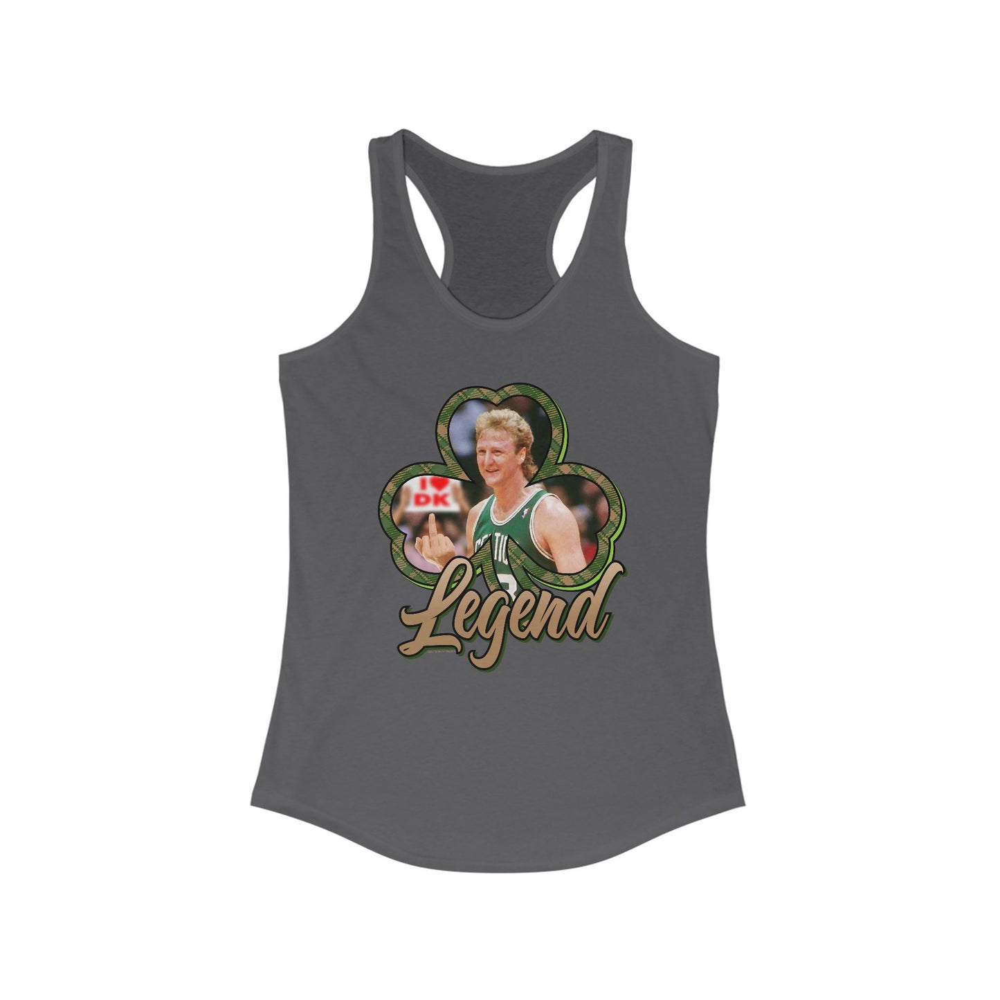 DK33: Give 'em the Bird (Larry Edition) - Ladies Racerback Tank