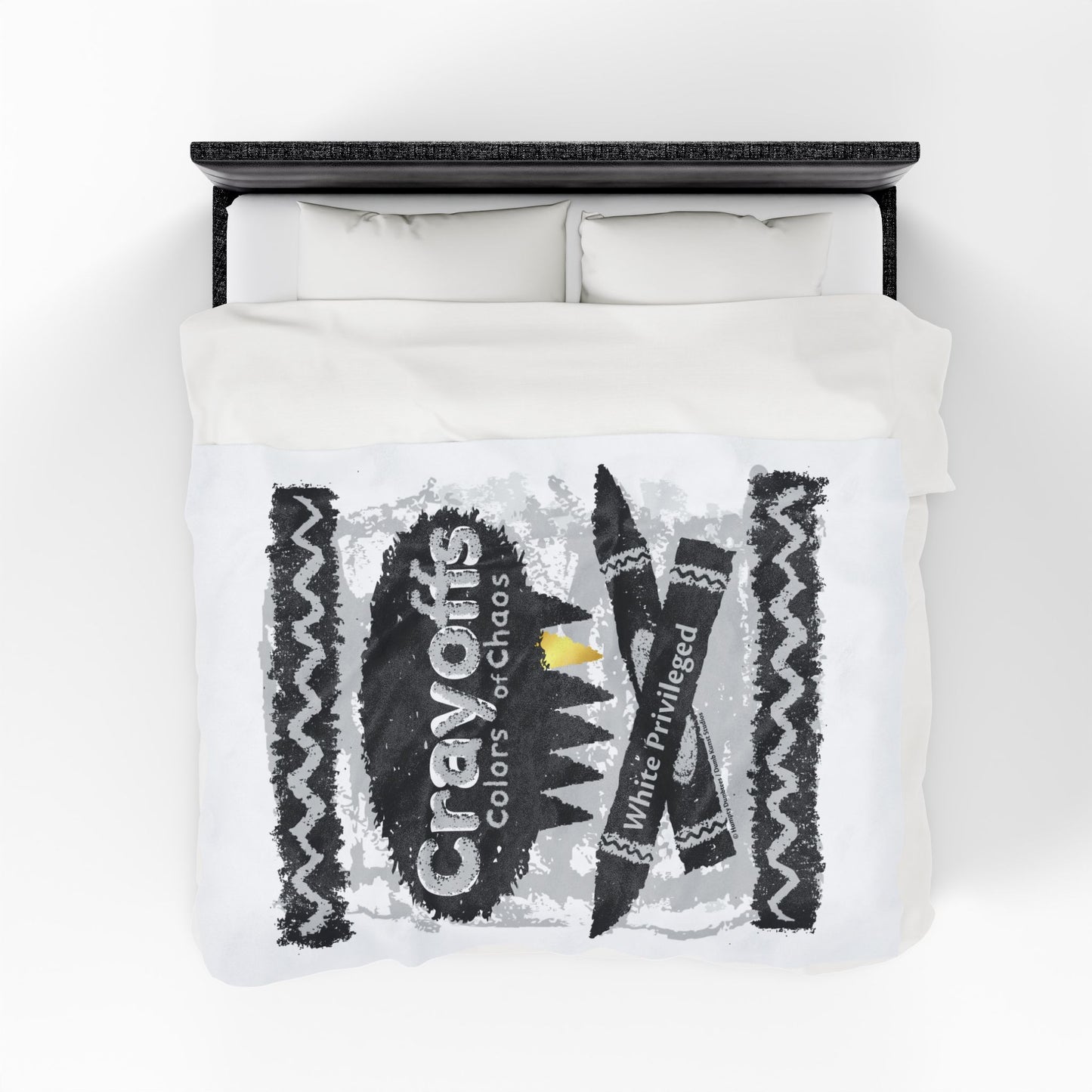 DK110: Crayoffs - Colors of Chaos (White Privileged White) - Velveteen Plush Blanket