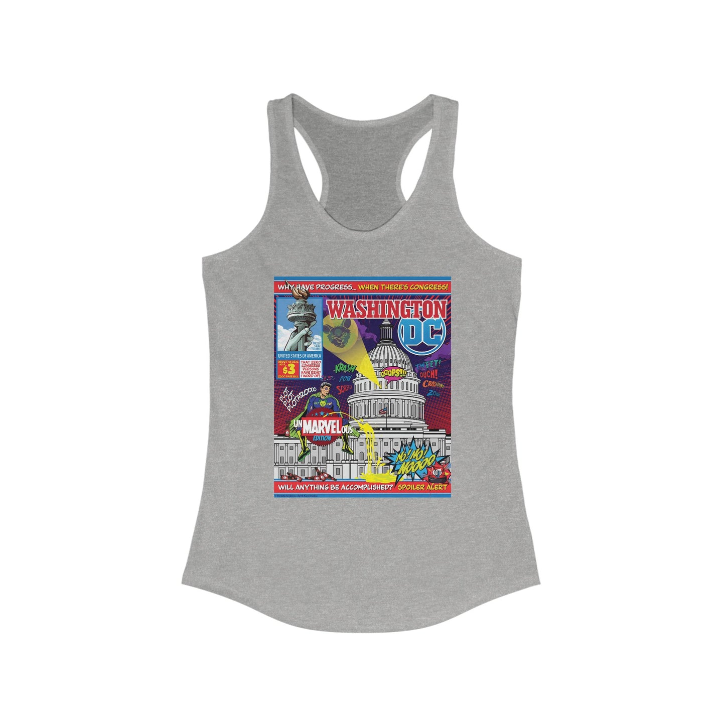 DK149: UnMARVELousington D.C. - Ladies Racerback Tank