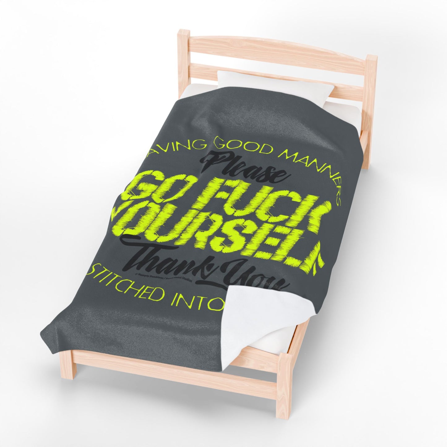DK90: Please & Thank You (Go Fuck Yourself) - Velveteen Plush Blanket
