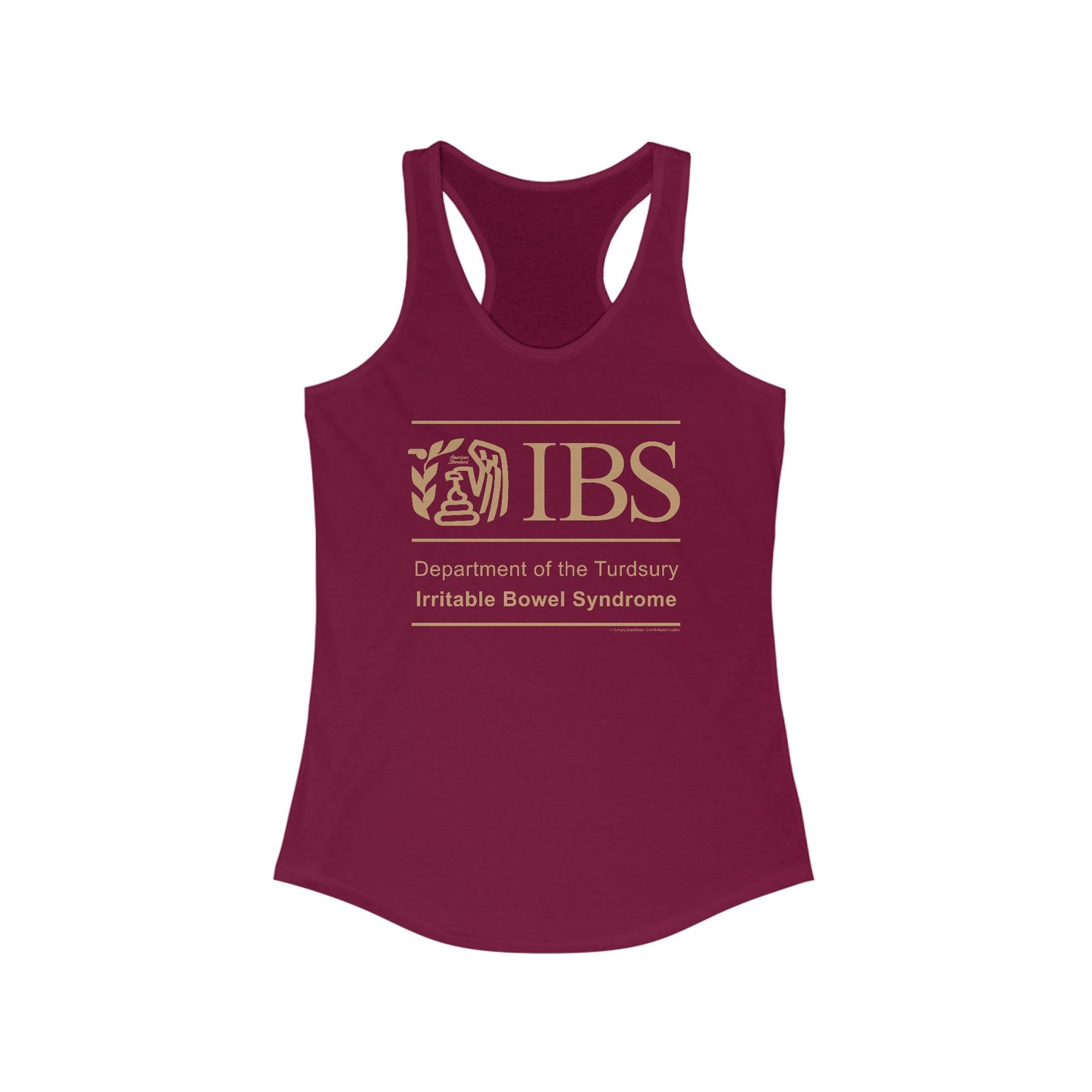 DK71: Dept. of Turdsury's IBS - Ladies Racerback Tank