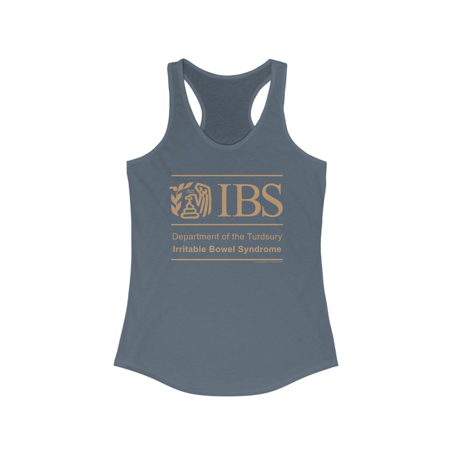 DK71: Dept. of Turdsury's IBS - Ladies Racerback Tank
