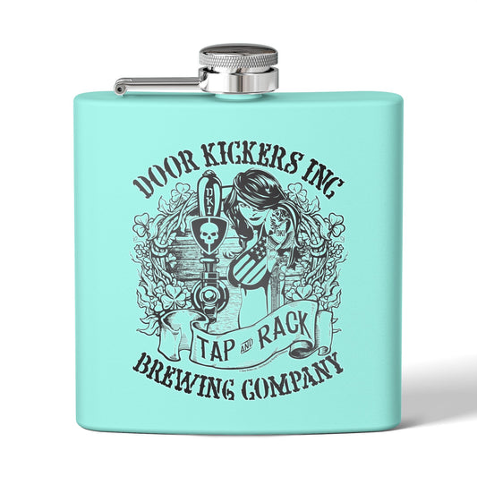 DK132: Tap & Rack - 6oz Stainless Steel Hip Flask