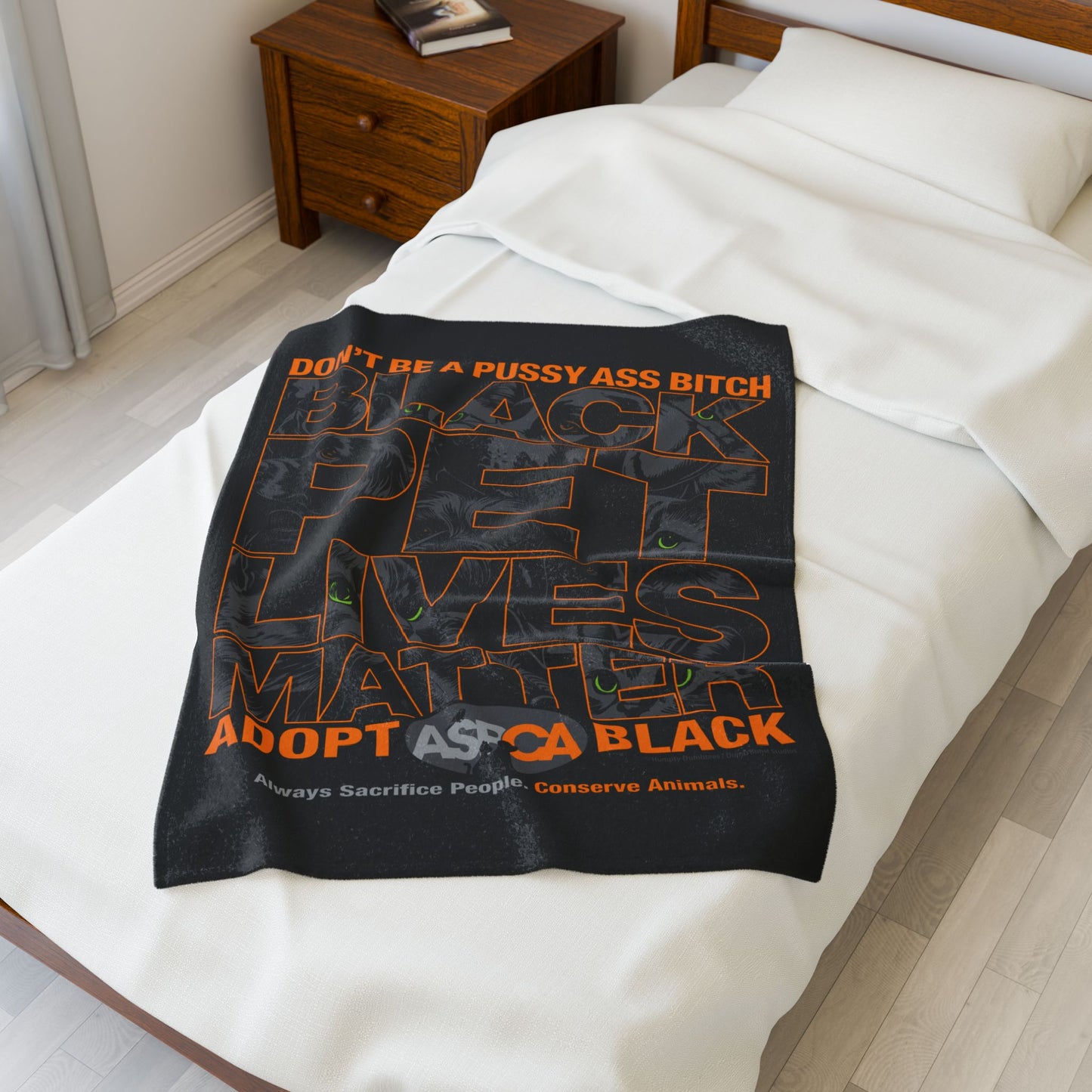 DK219: ASPCA (Black Pet Edition) - Velveteen Plush Blanket