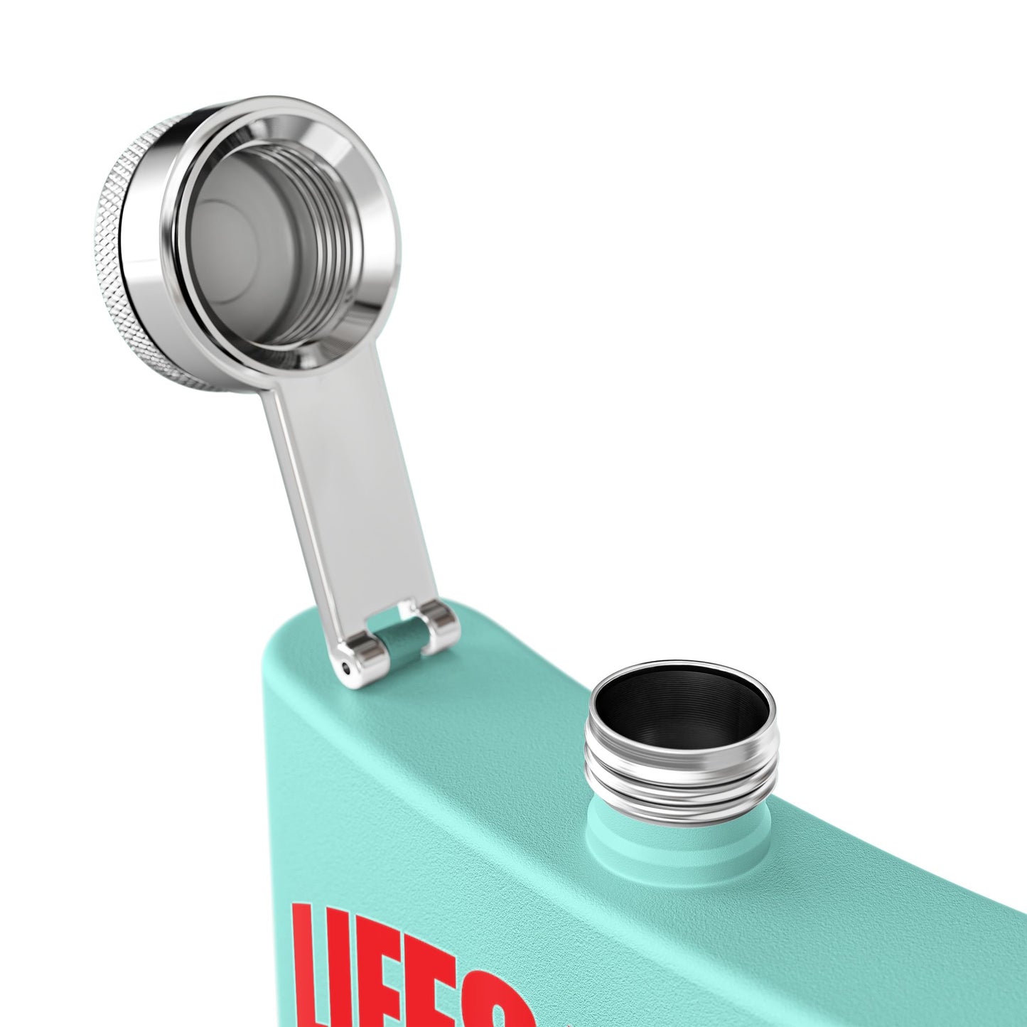 DK42: LIFESHARD - Little Beach - 6oz Stainless Steel Hip Flask