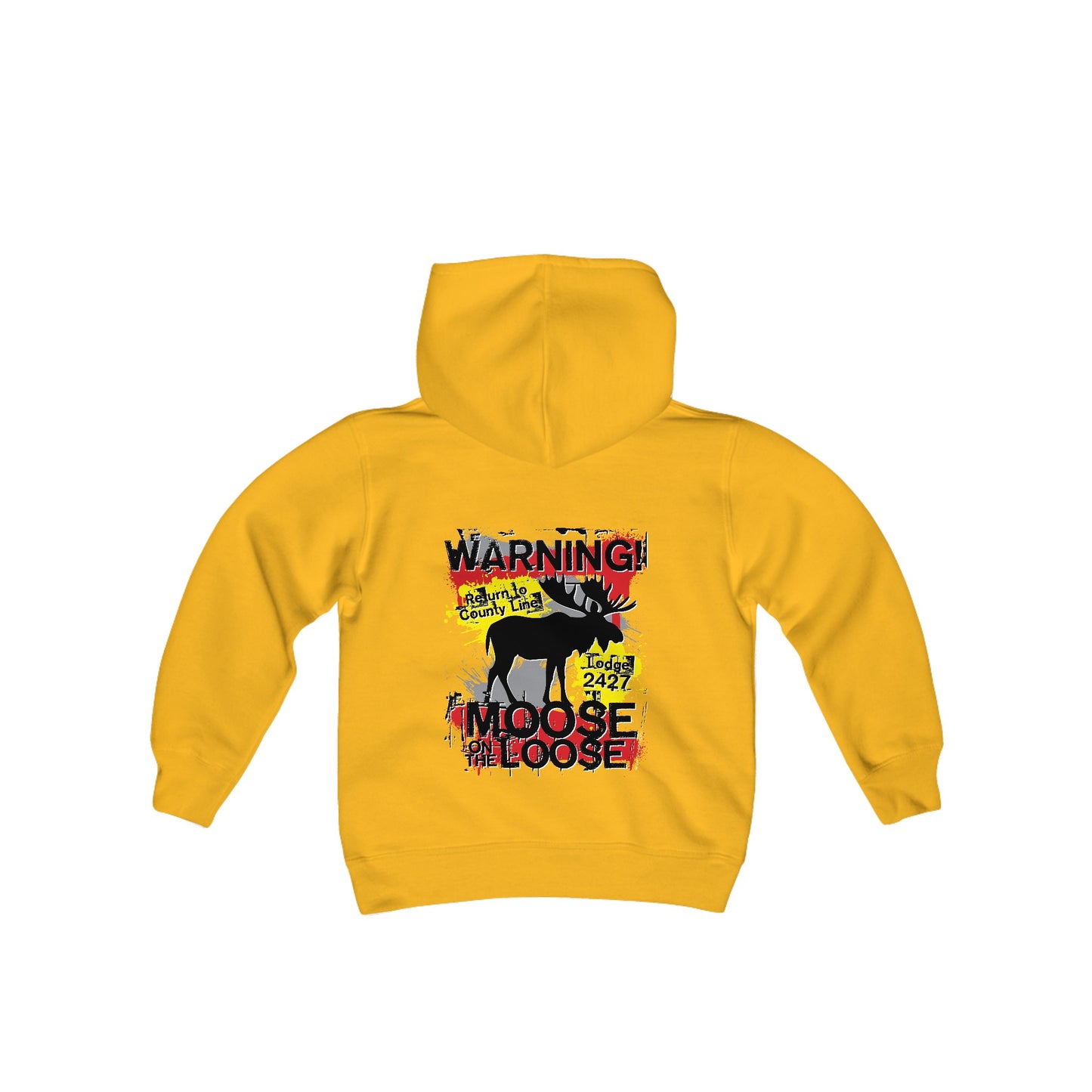 Moose Lodge 2427 - Loose Moose - Youth Hooded Sweatshirt (Front & Back Print)