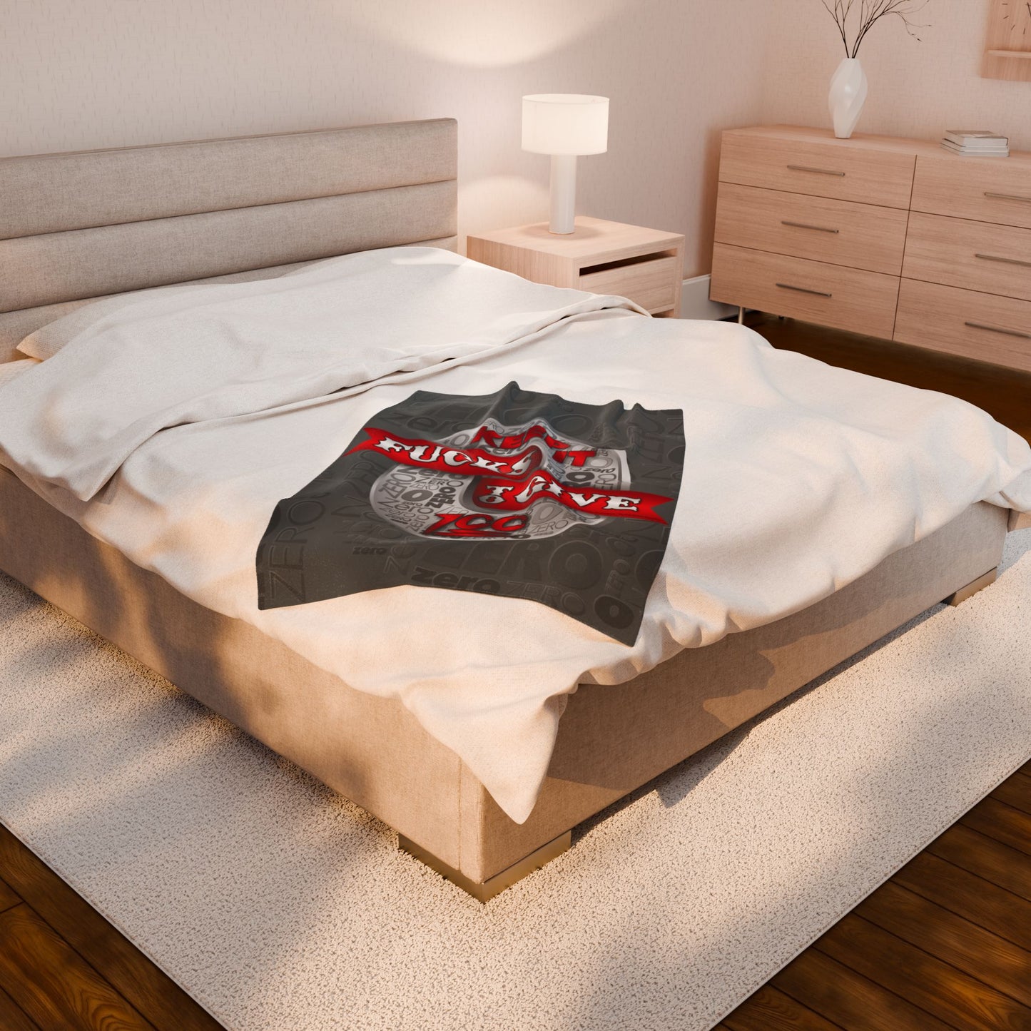 DK100: Zero Fucks To Give (Silver Edition) - Velveteen Plush Blanket