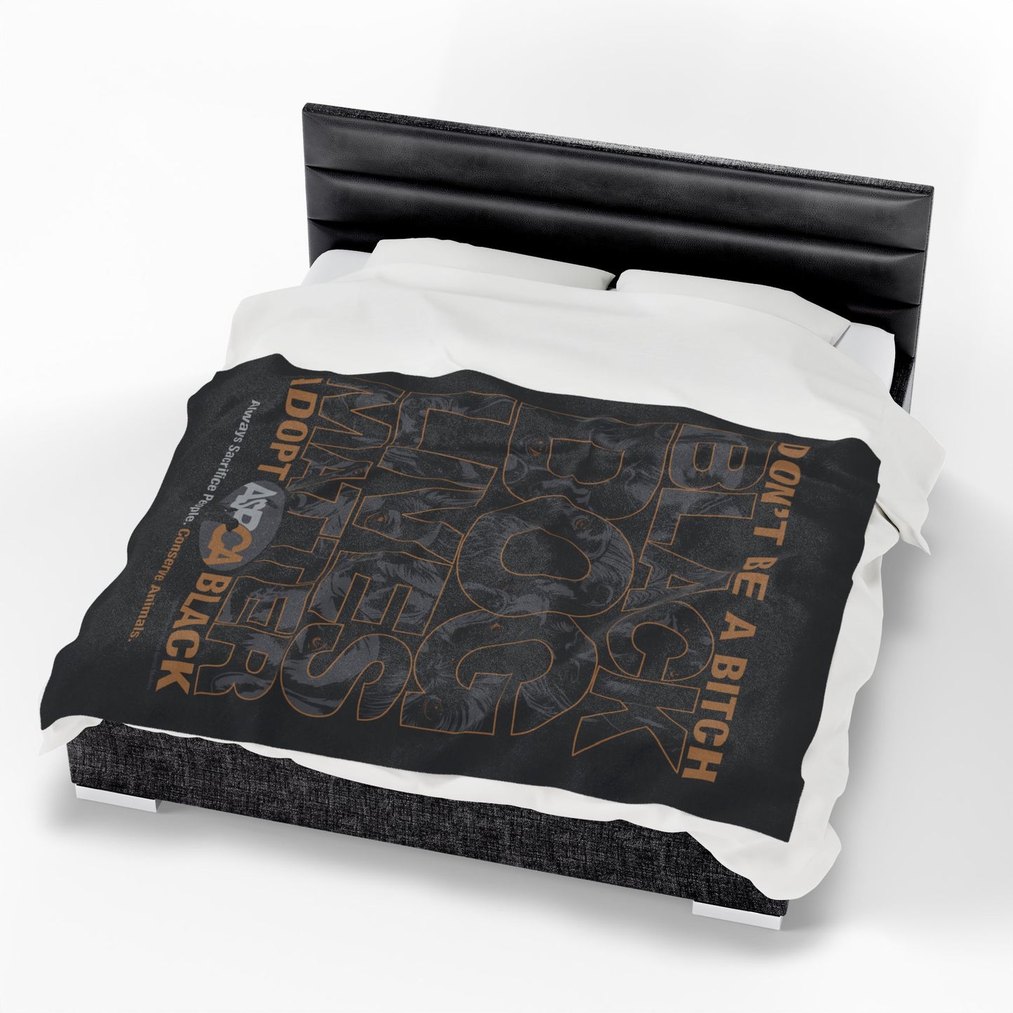 DK219: ASPCA (Black Dog Edition) - Velveteen Plush Blanket
