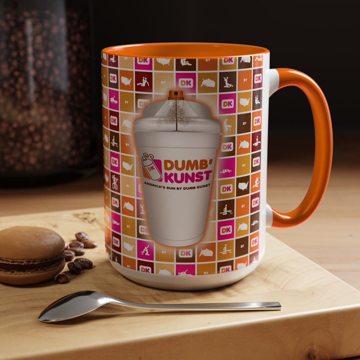 DK11: America Runs on Dumb Kunst (Spray Cup Edition) - Ceramic Coffee Mugs