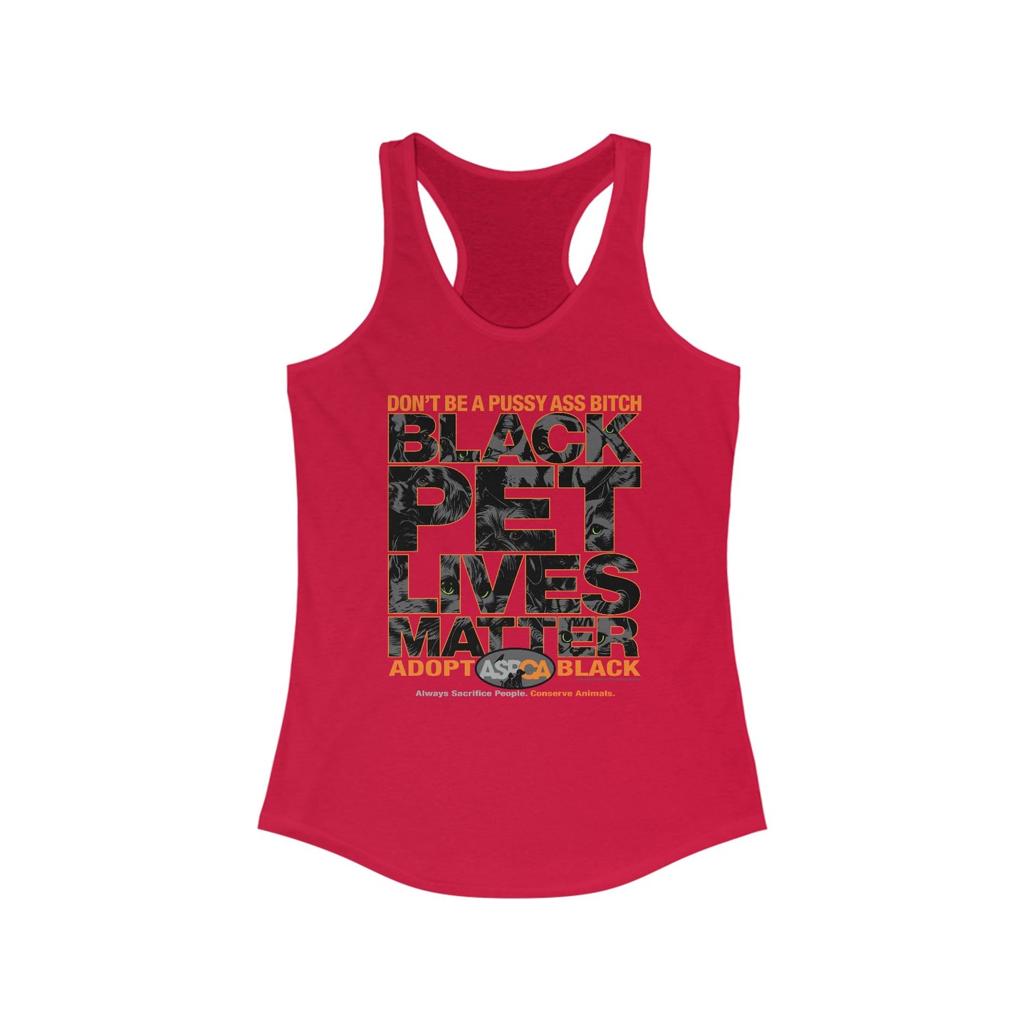 DK219: ASPCA (Black Pet Edition) - Ladies Raceback Tank