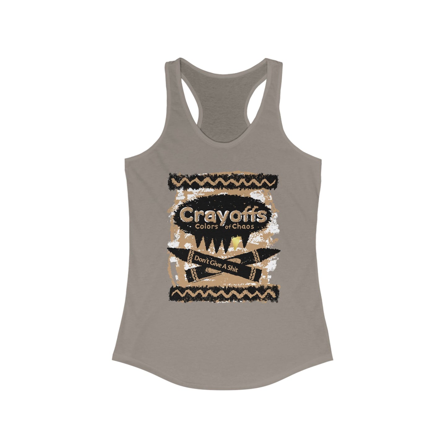 DK110: Crayoffs Colors of Chaos - Ladies Racerback Tank