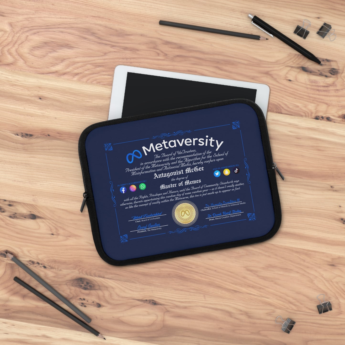 DK160: The Metaversity Of... - Padded Laptop / Tablet Sleeve
