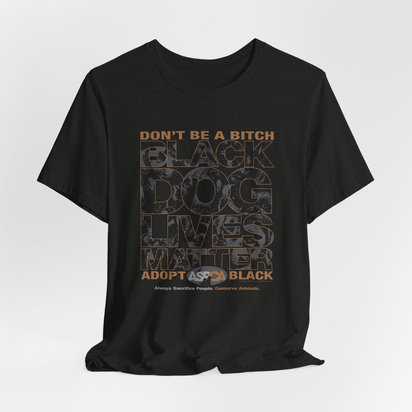 DK219: ASPCA (Black Dog Edition) - Unisex S/S T-Shirt