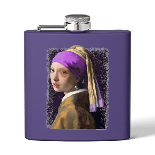 DK18: Girl With the Black Eye - 6oz Stainless Steel Hip Flask
