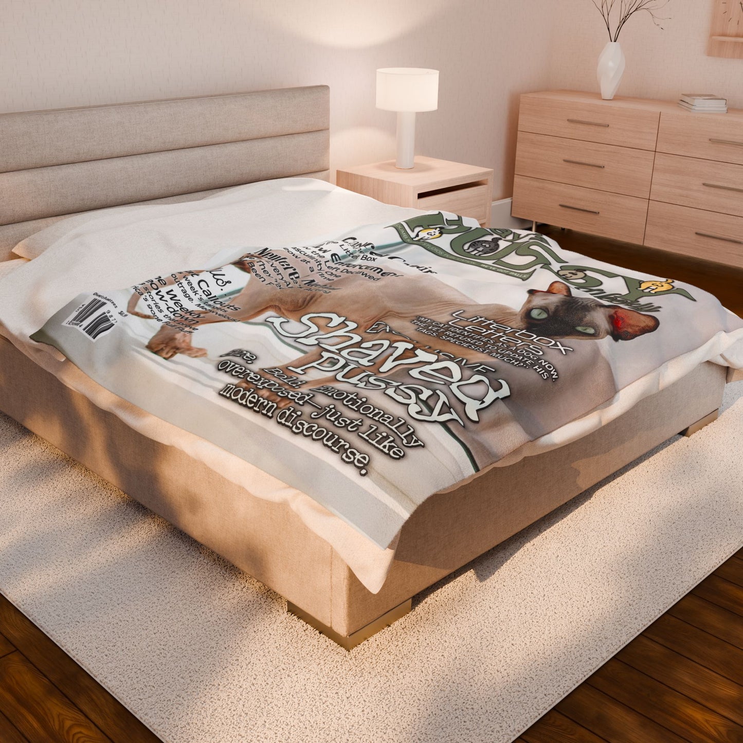 DK230: Today's Pussy... Weekly (Shaved Pussy Edition) - Velveteen Plush Blanket