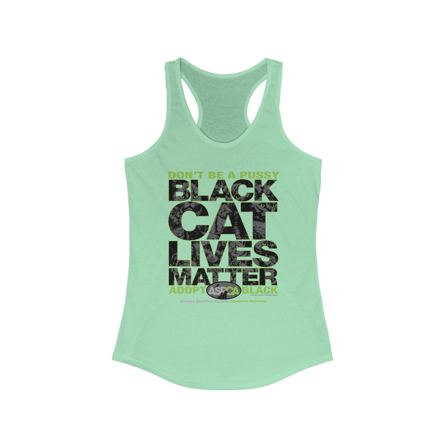 DK219: ASPCA (Black Cat Edition) - Ladies Raceback Tank