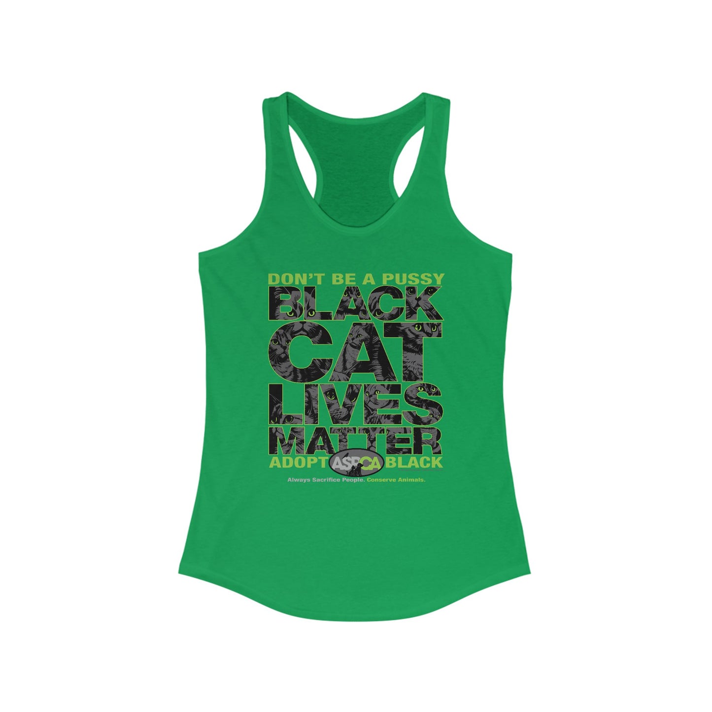 DK219: ASPCA (Black Cat Edition) - Ladies Raceback Tank