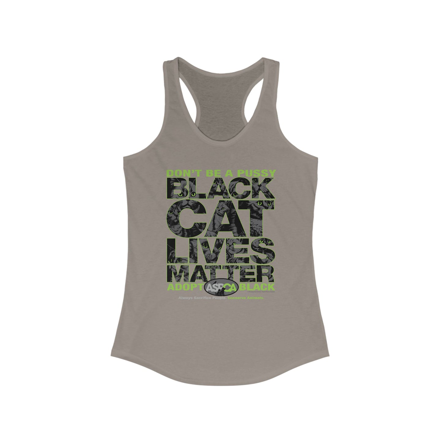 DK219: ASPCA (Black Cat Edition) - Ladies Raceback Tank