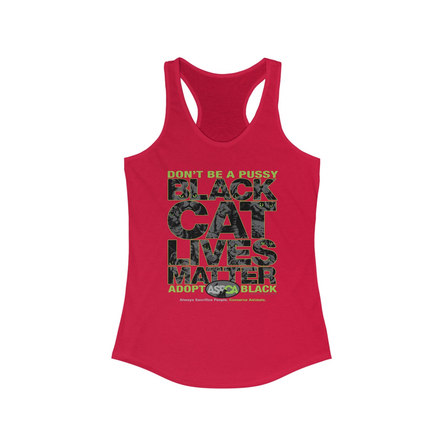 DK219: ASPCA (Black Cat Edition) - Ladies Raceback Tank