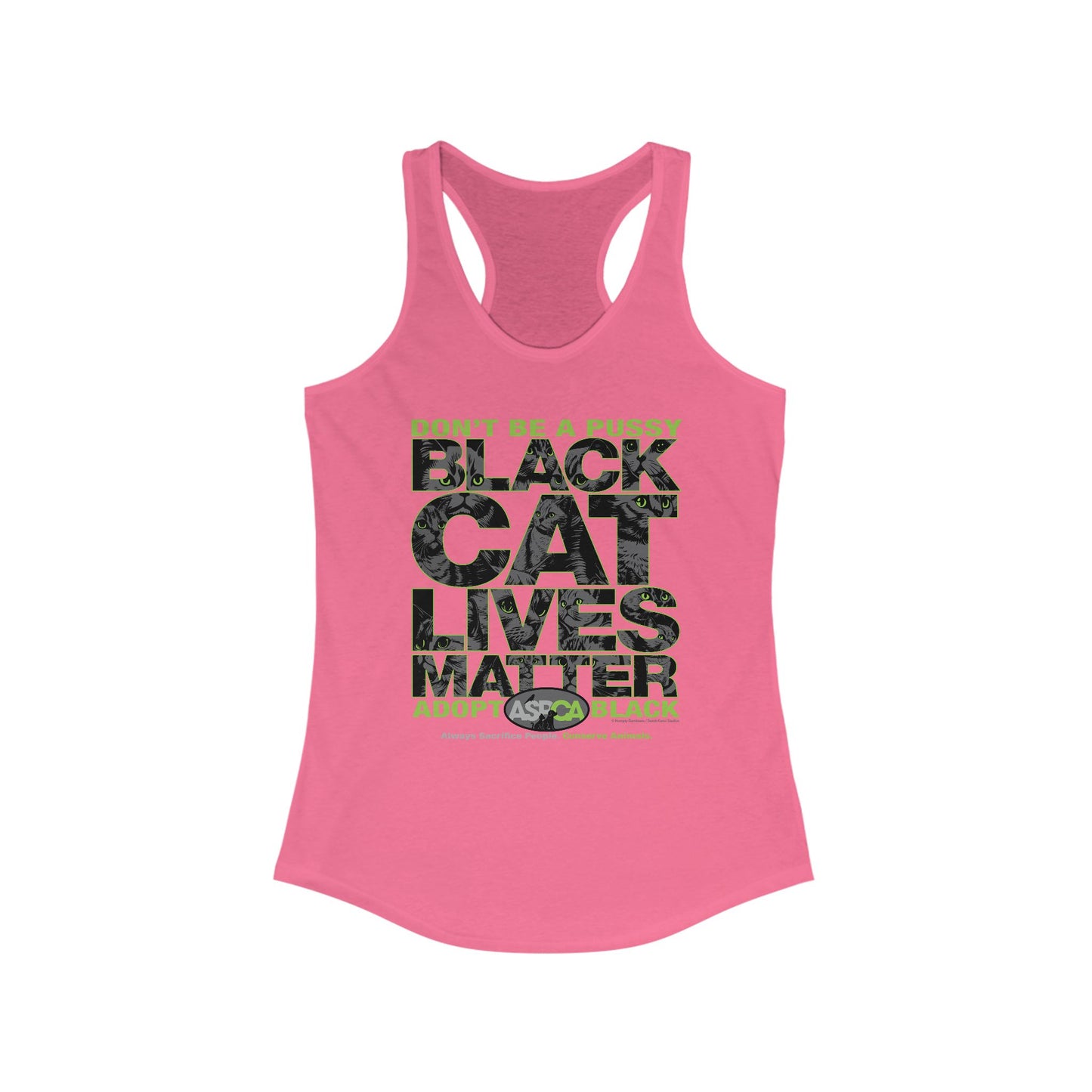 DK219: ASPCA (Black Cat Edition) - Ladies Raceback Tank