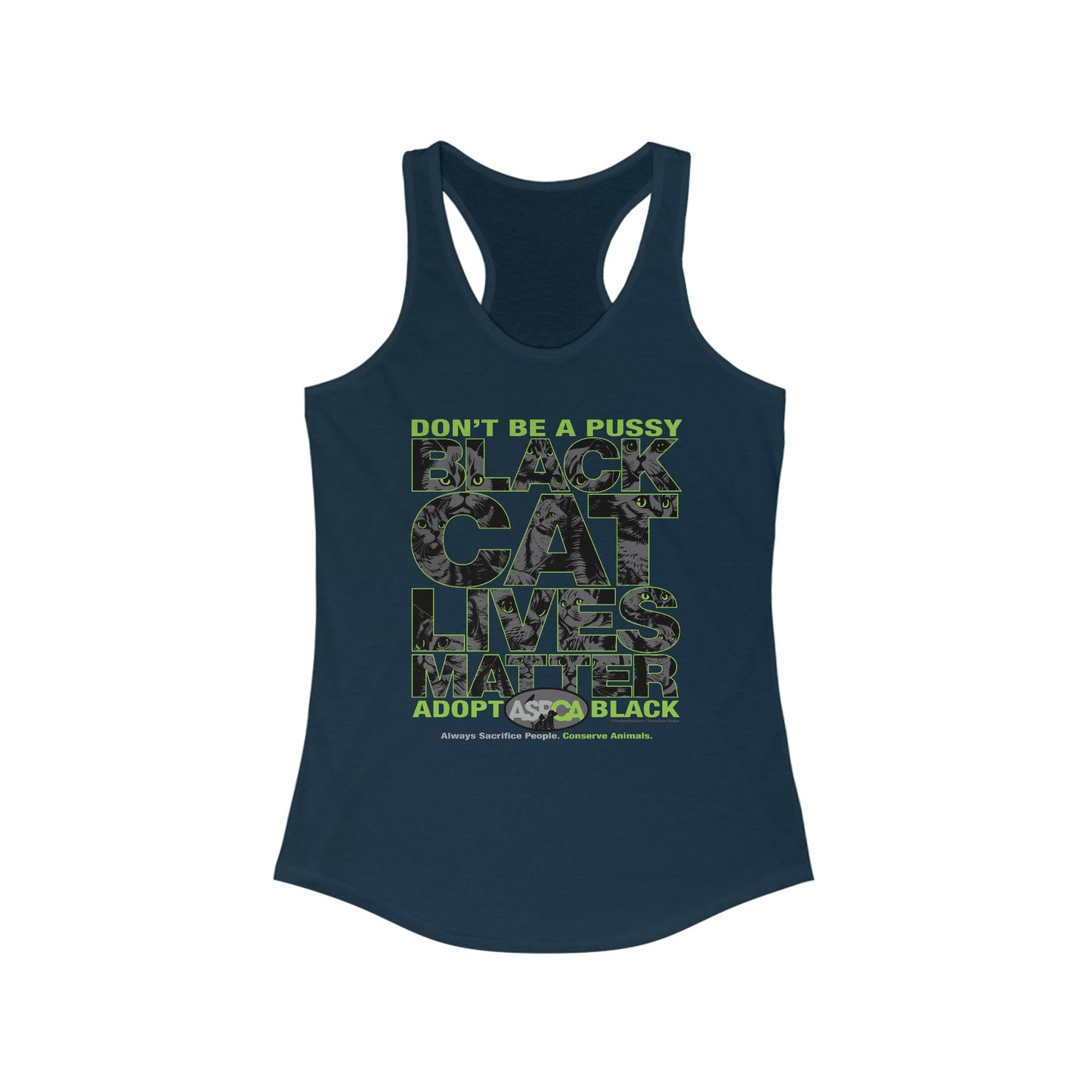DK219: ASPCA (Black Cat Edition) - Ladies Raceback Tank