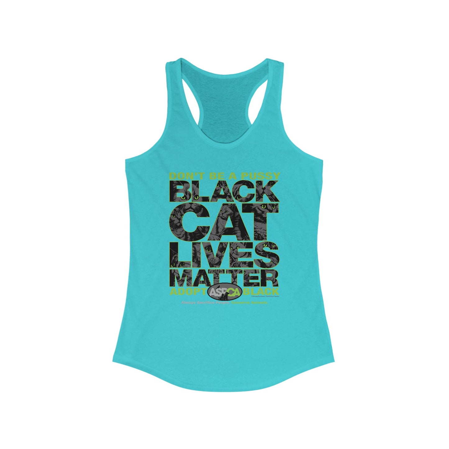 DK219: ASPCA (Black Cat Edition) - Ladies Raceback Tank