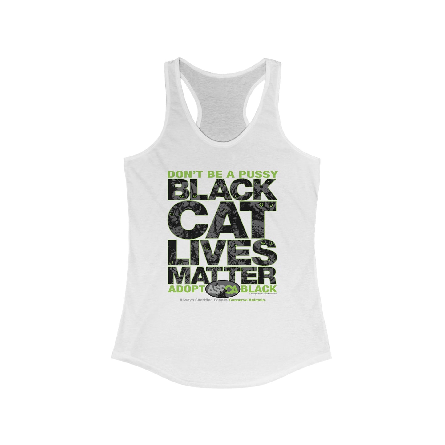 DK219: ASPCA (Black Cat Edition) - Ladies Raceback Tank