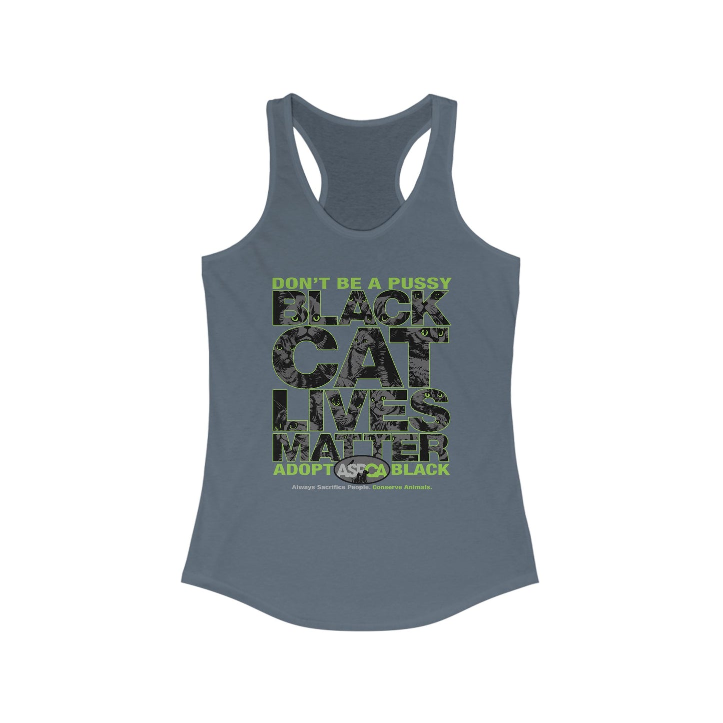 DK219: ASPCA (Black Cat Edition) - Ladies Raceback Tank