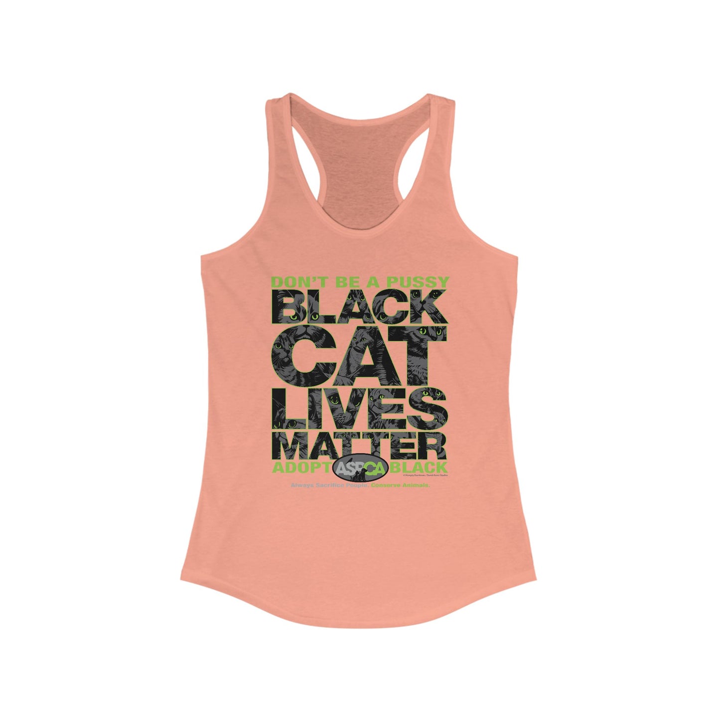 DK219: ASPCA (Black Cat Edition) - Ladies Raceback Tank