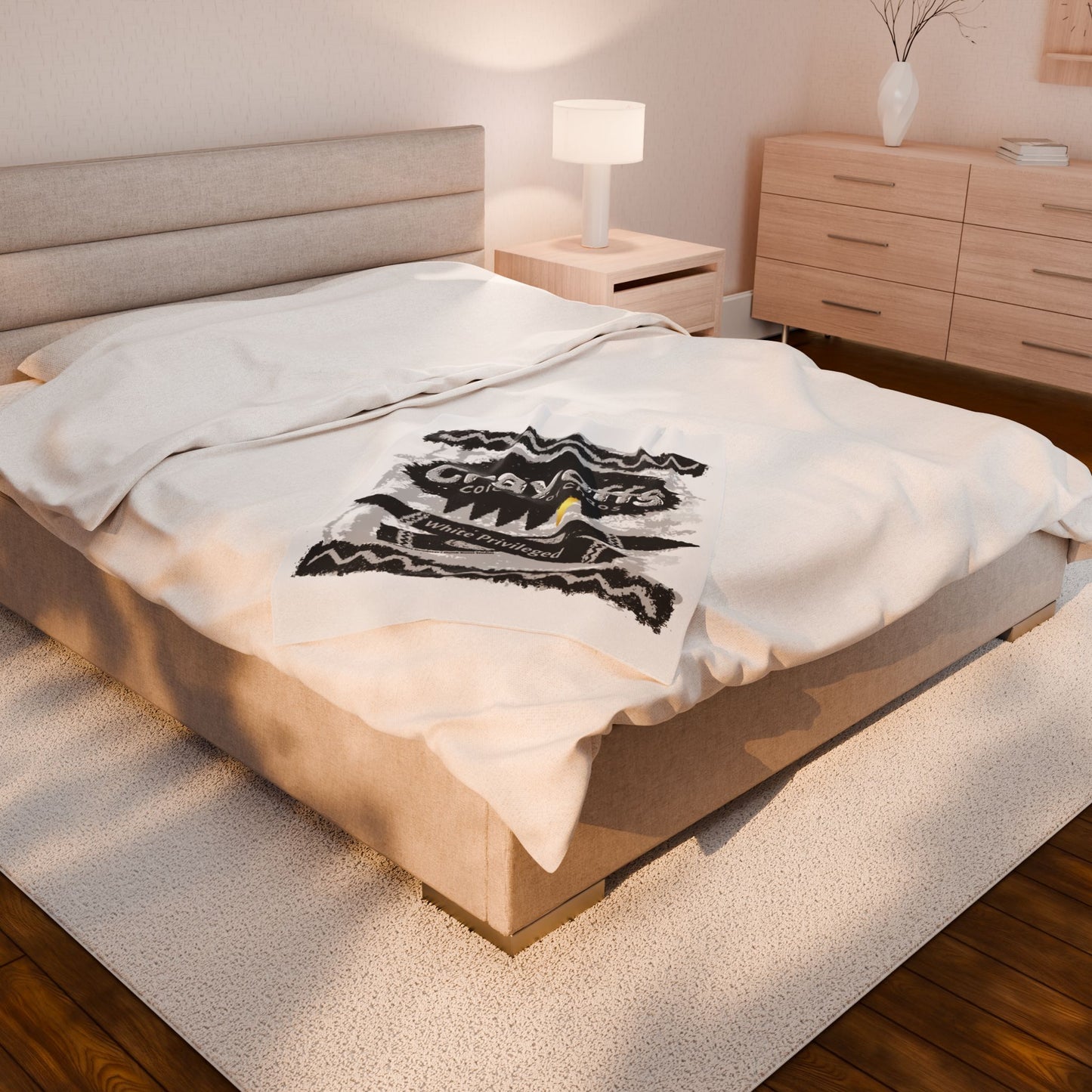 DK110: Crayoffs - Colors of Chaos (White Privileged White) - Velveteen Plush Blanket