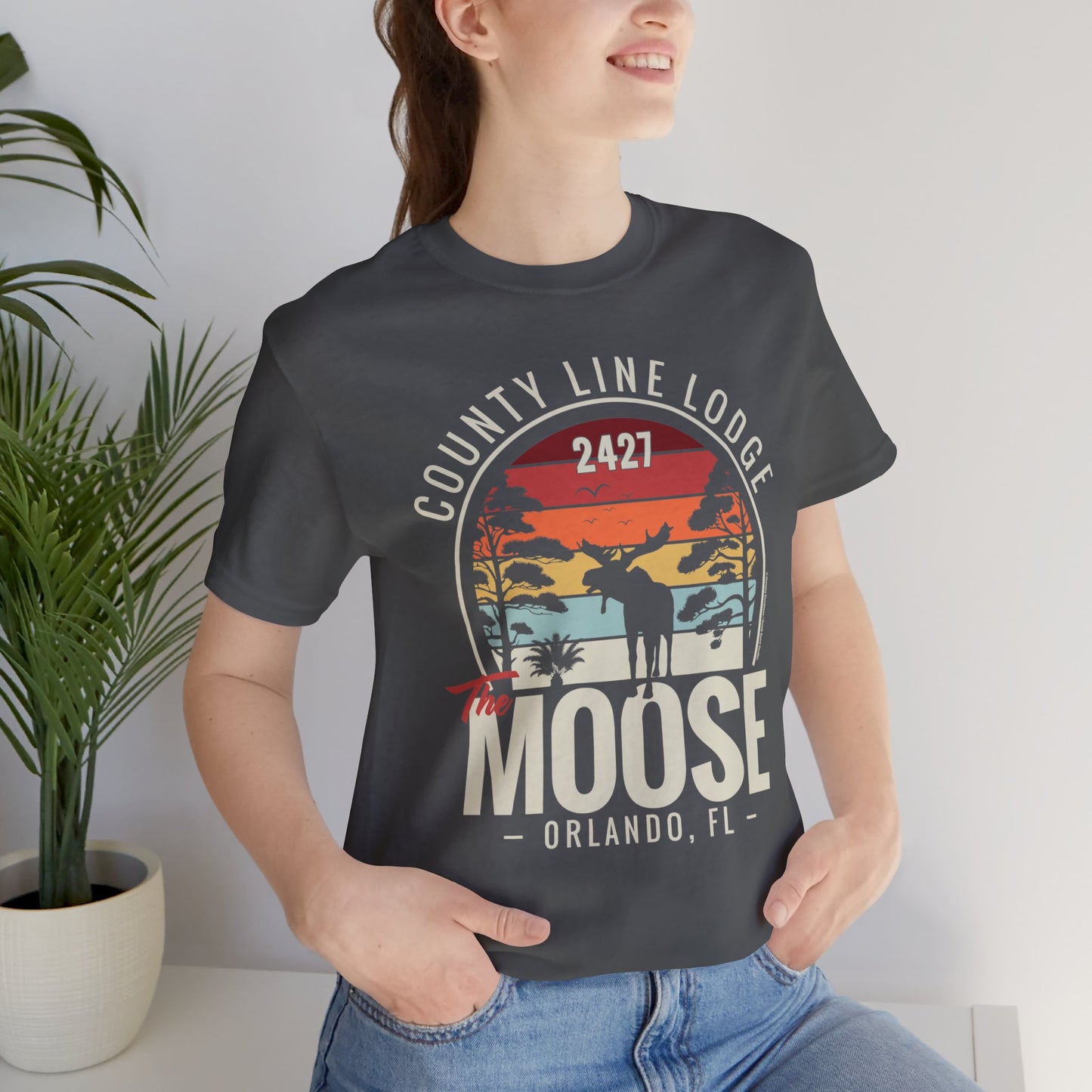 Moose Lodge 2427 - Florida Moose Sunset - Unisex T-Shirt (Front Print Only)