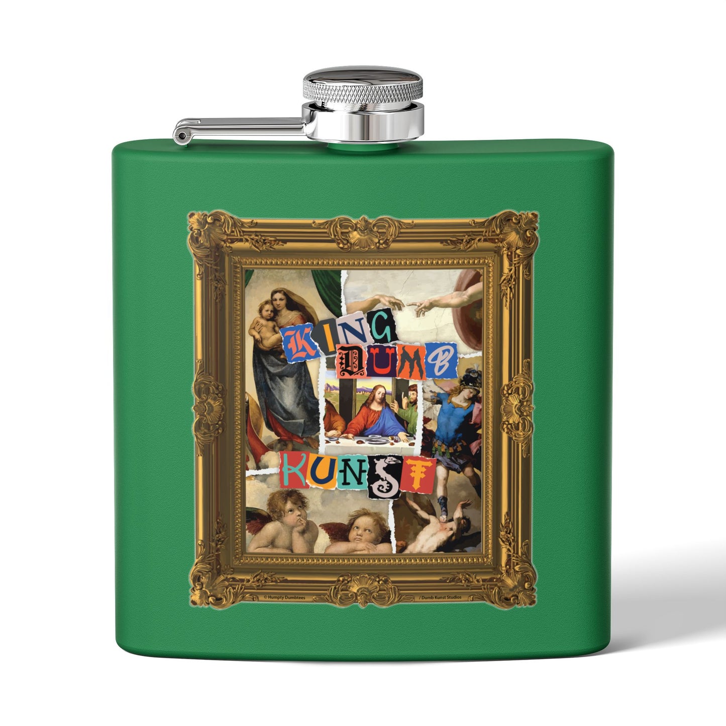 DK169: Kingdumb Kunst - 6oz Stainless Steel Hip Flask