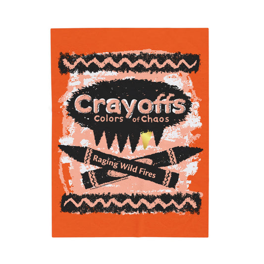 DK110: Crayoffs - Colors of Chaos (Raging Wild Fires Orange) - Velveteen Plush Blanket
