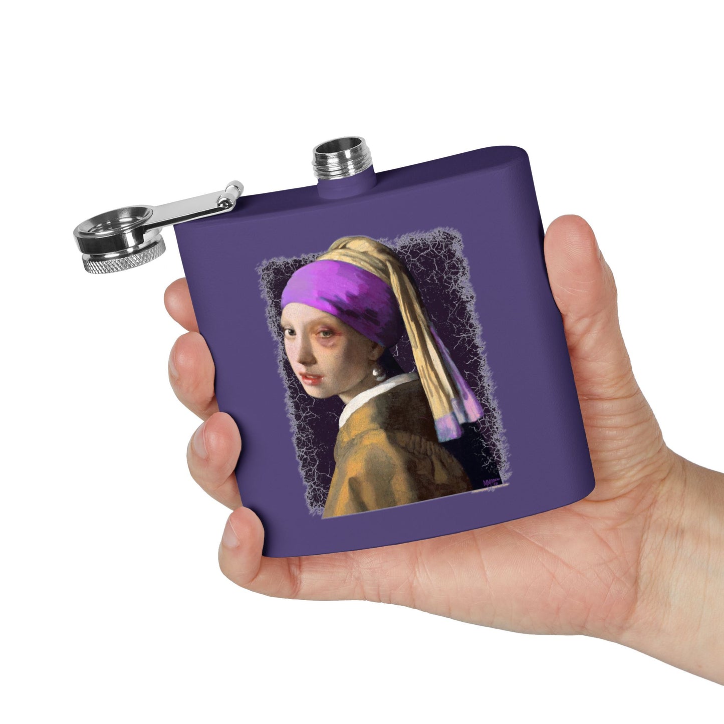 DK18: Girl With the Black Eye - 6oz Stainless Steel Hip Flask