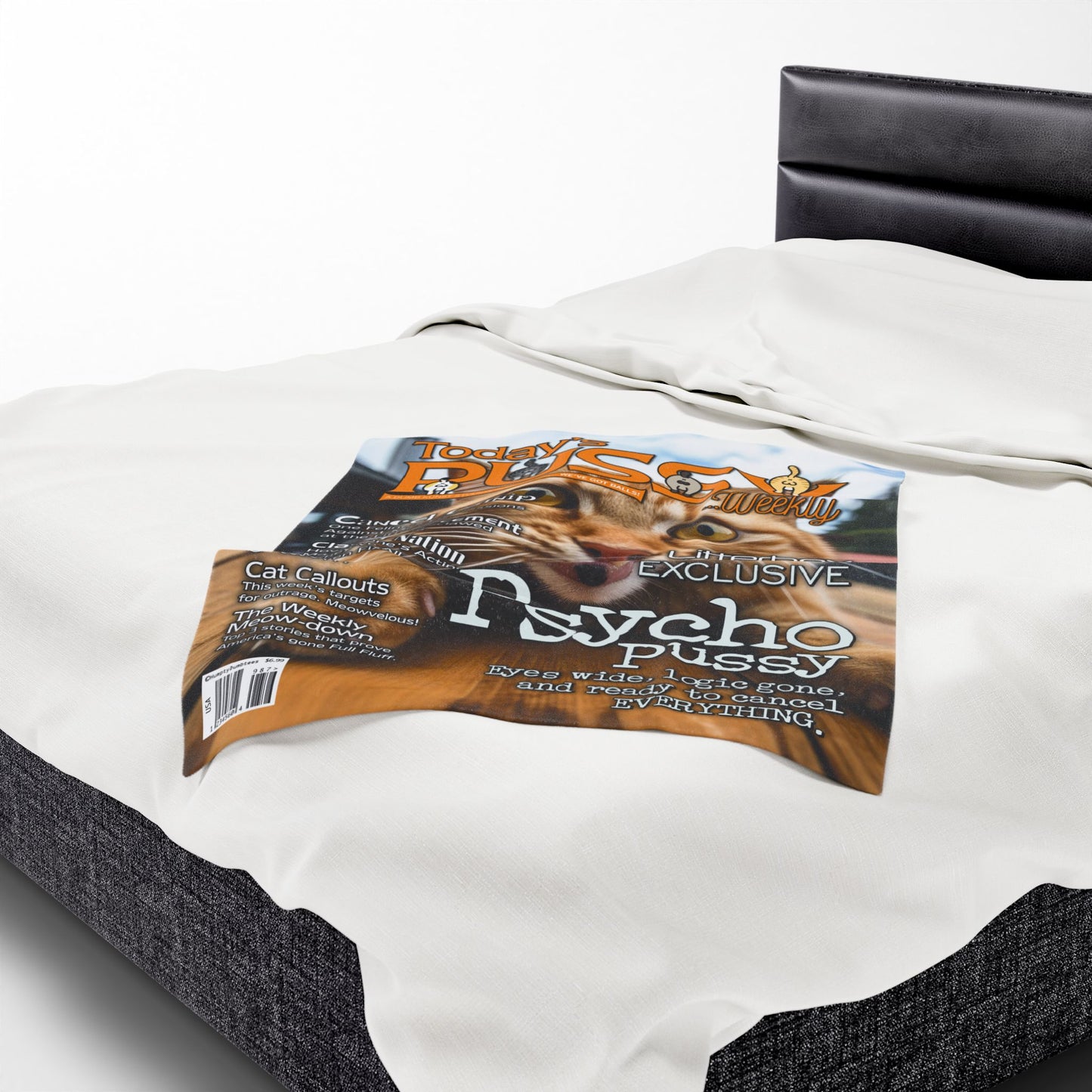 DK230: Today's Pussy... Weekly (Psycho Pussy Edition) - Velveteen Plush Blanket
