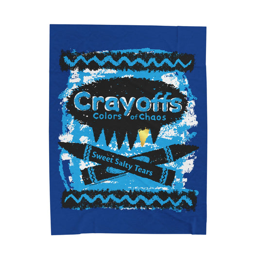 DK110: Crayoffs - Colors of Chaos (Sweet Salty Tears Blue) - Velveteen Plush Blanket