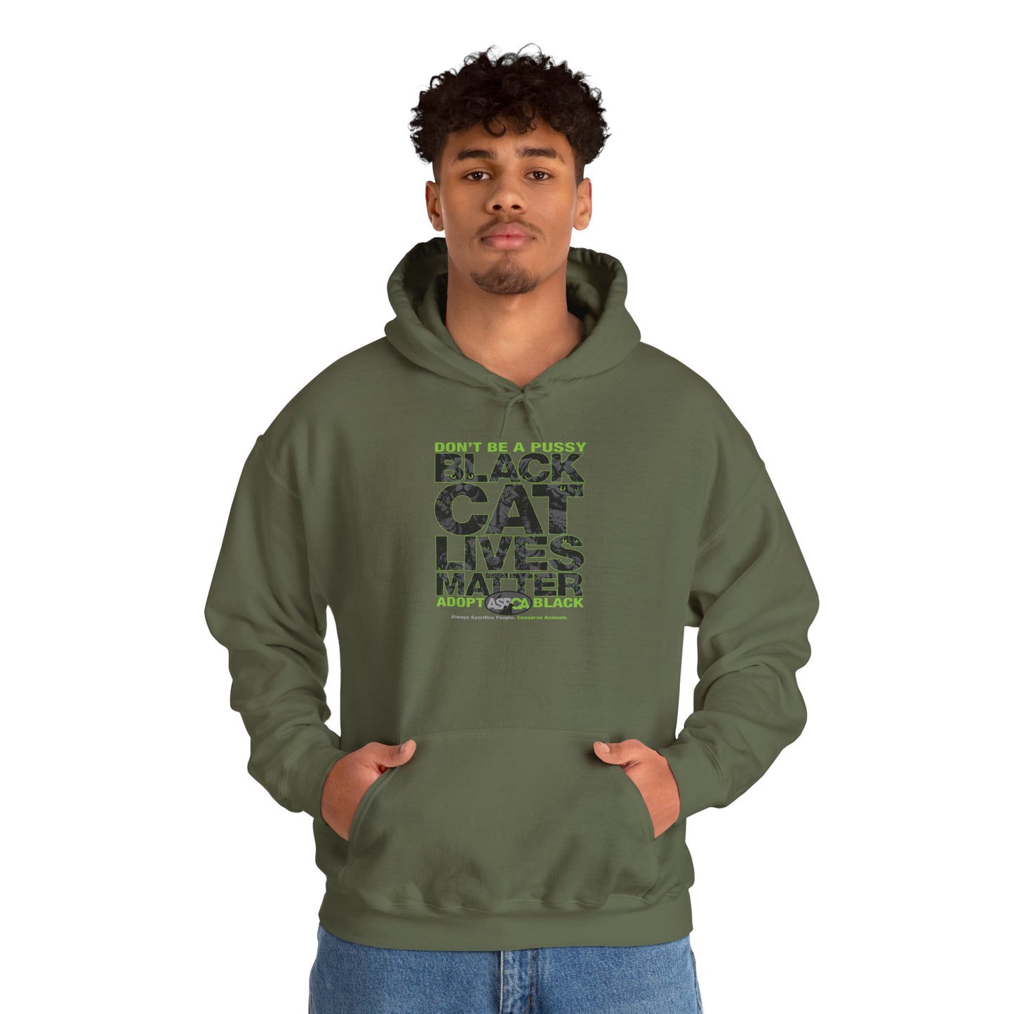 DK219: ASPCA (Black Cat Edition) - Adult Hooded Sweatshirt