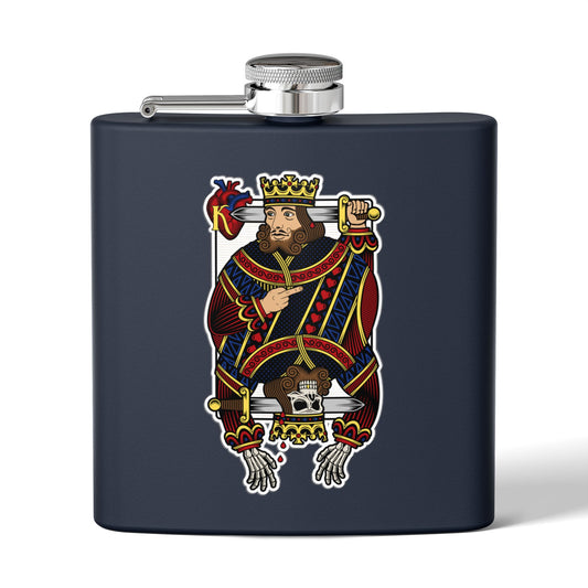 DK121: The King Is Dead - 6oz Stainless Steel Hip Flask