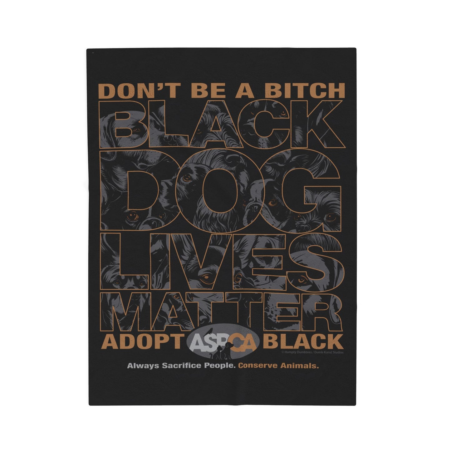 DK219: ASPCA (Black Dog Edition) - Velveteen Plush Blanket