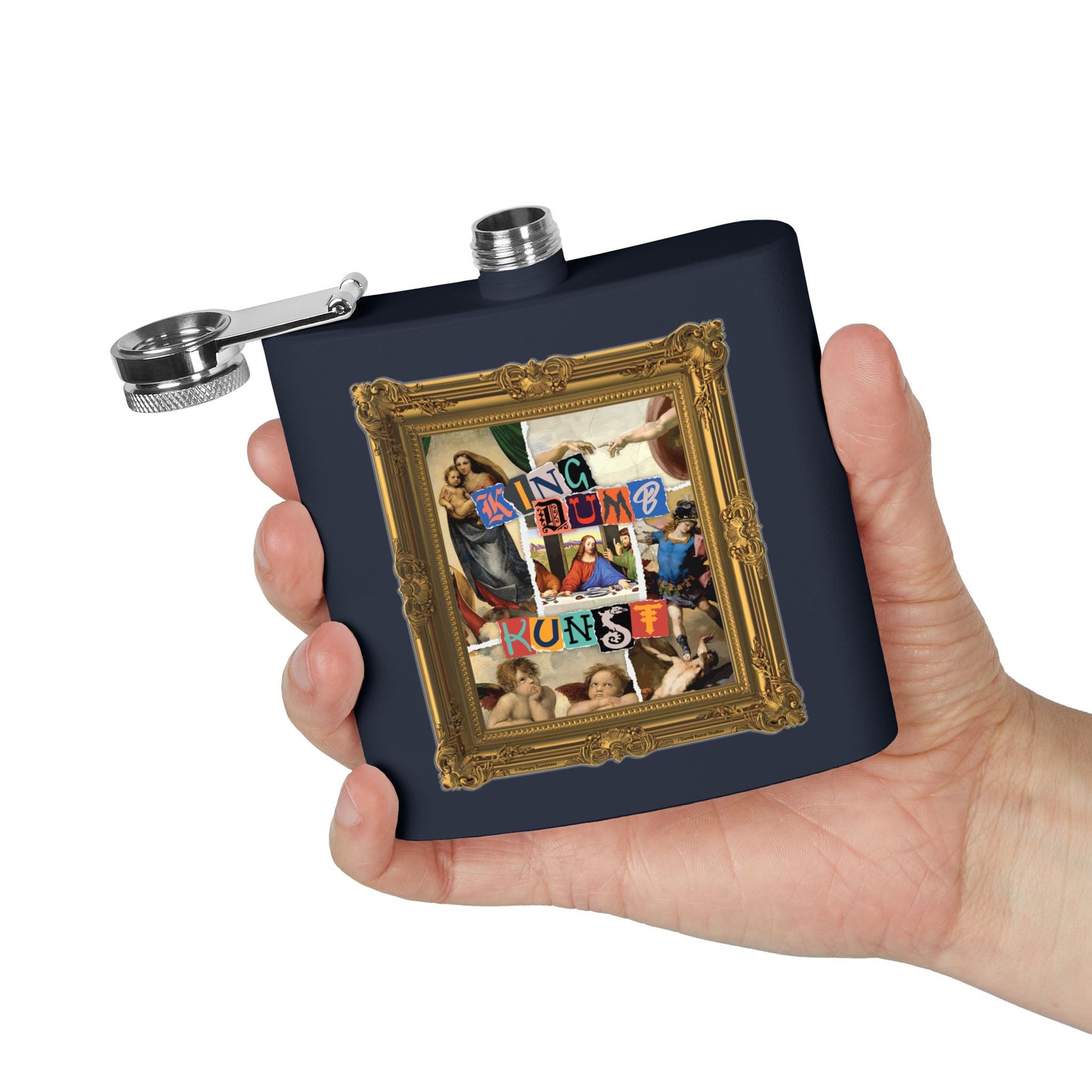 DK169: Kingdumb Kunst - 6oz Stainless Steel Hip Flask