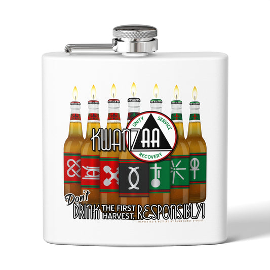 DK37: KwanzAAnonymous - 6oz Stainless Steel Hip Flask