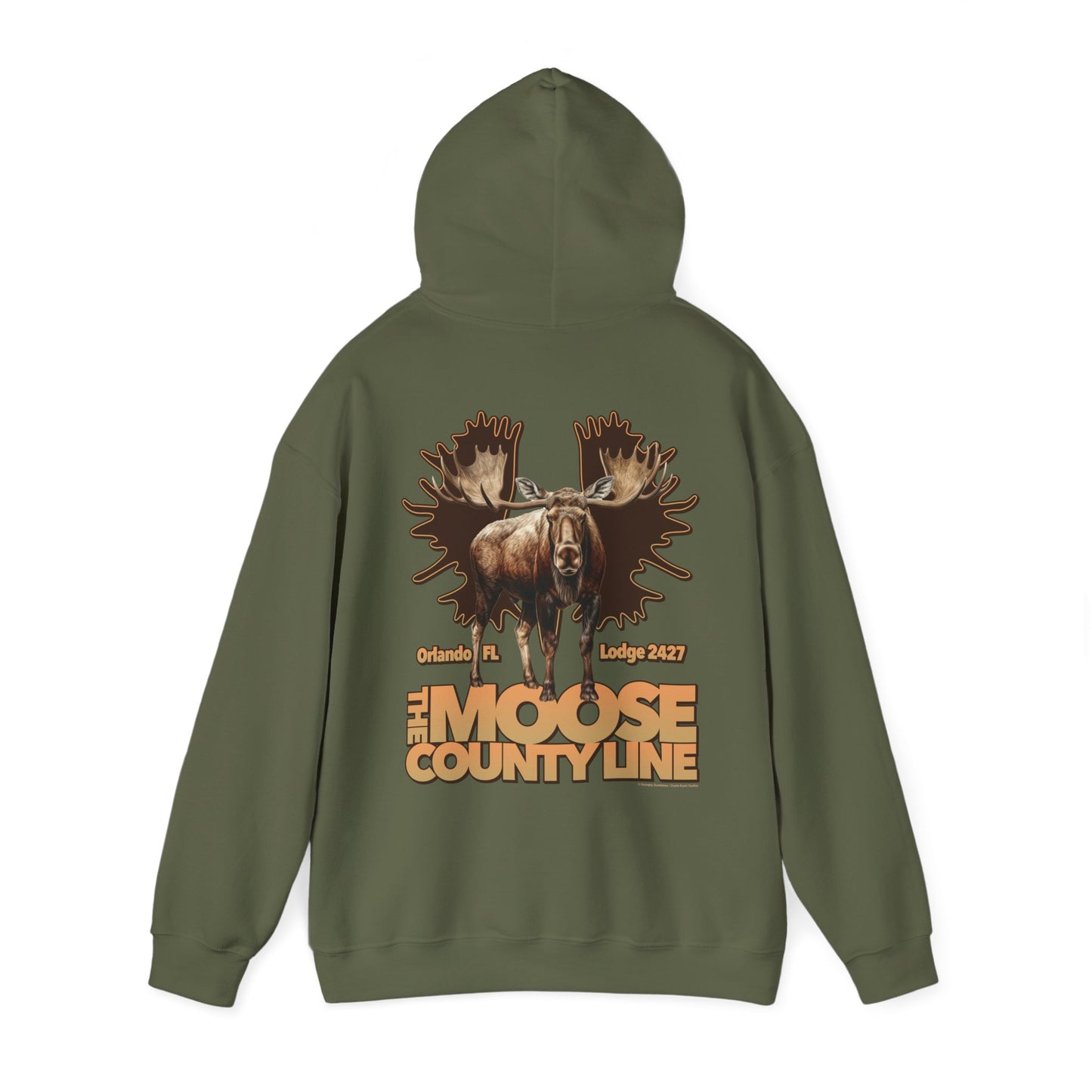 Moose Lodge 2427 - Moose Antlers - Hooded Sweatshirt (Front & Back Print)