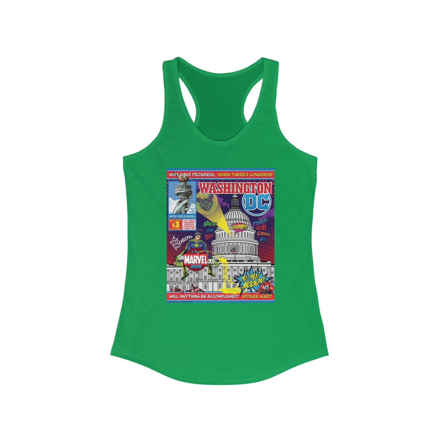 DK149: UnMARVELousington D.C. - Ladies Racerback Tank