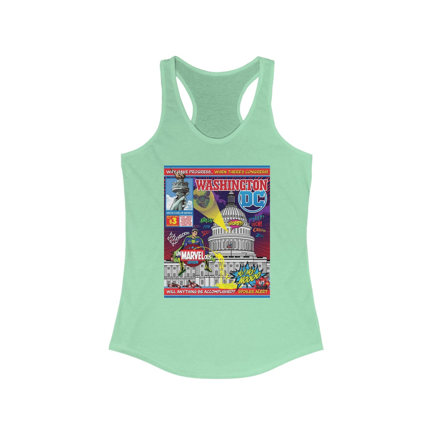 DK149: UnMARVELousington D.C. - Ladies Racerback Tank