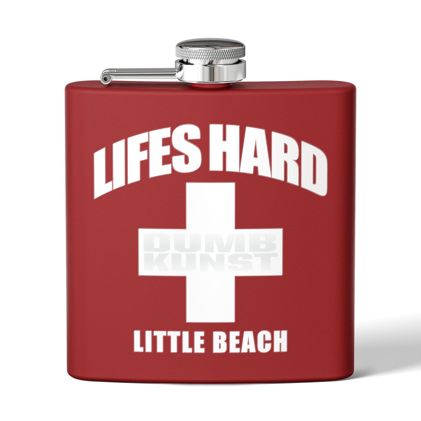 DK42: LIFESHARD - Little Beach - 6oz Stainless Steel Hip Flask