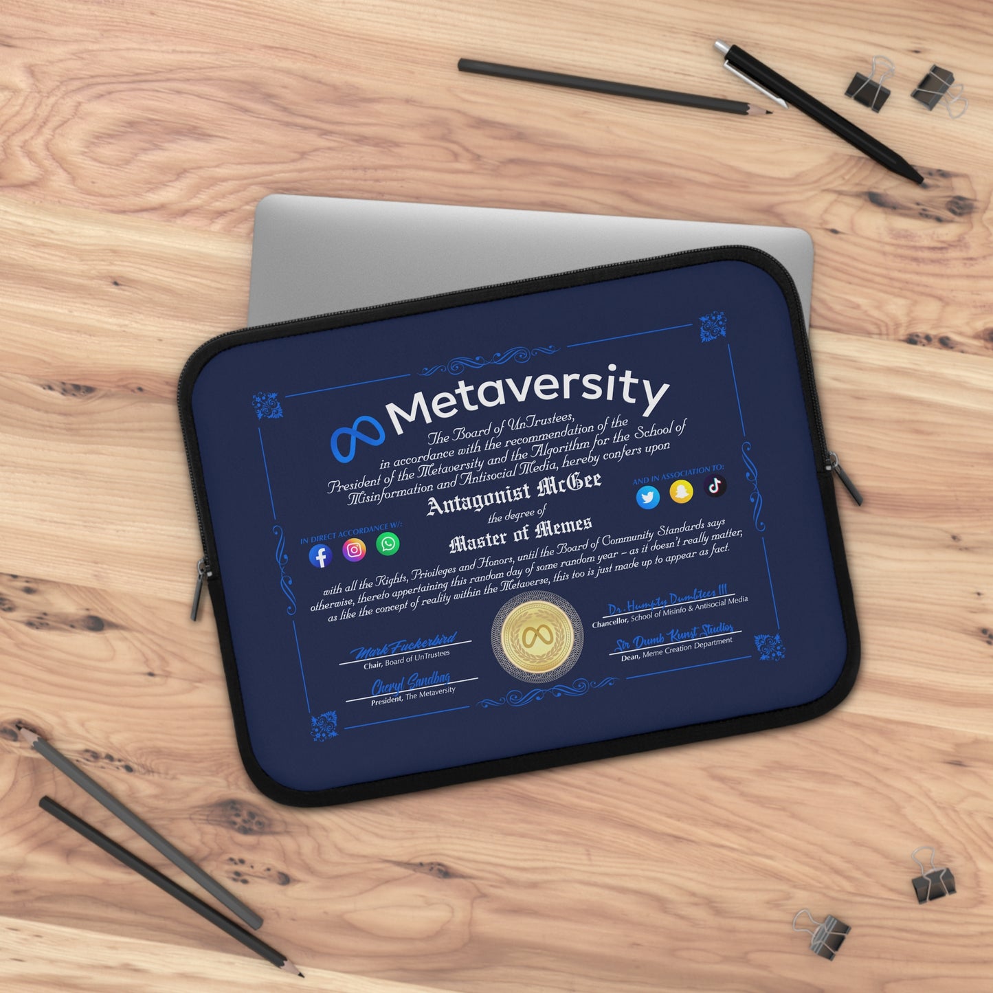 DK160: The Metaversity Of... - Padded Laptop / Tablet Sleeve