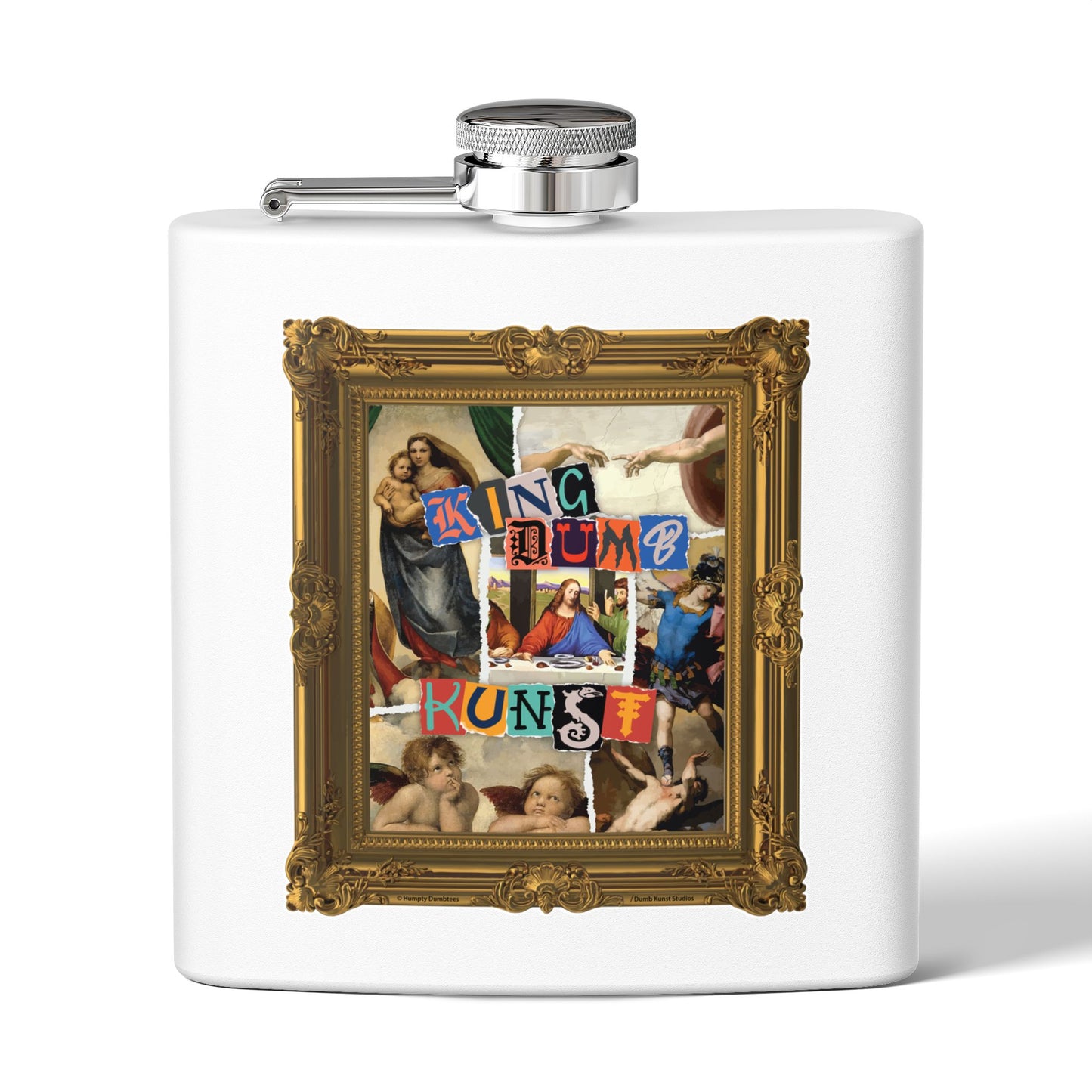 DK169: Kingdumb Kunst - 6oz Stainless Steel Hip Flask